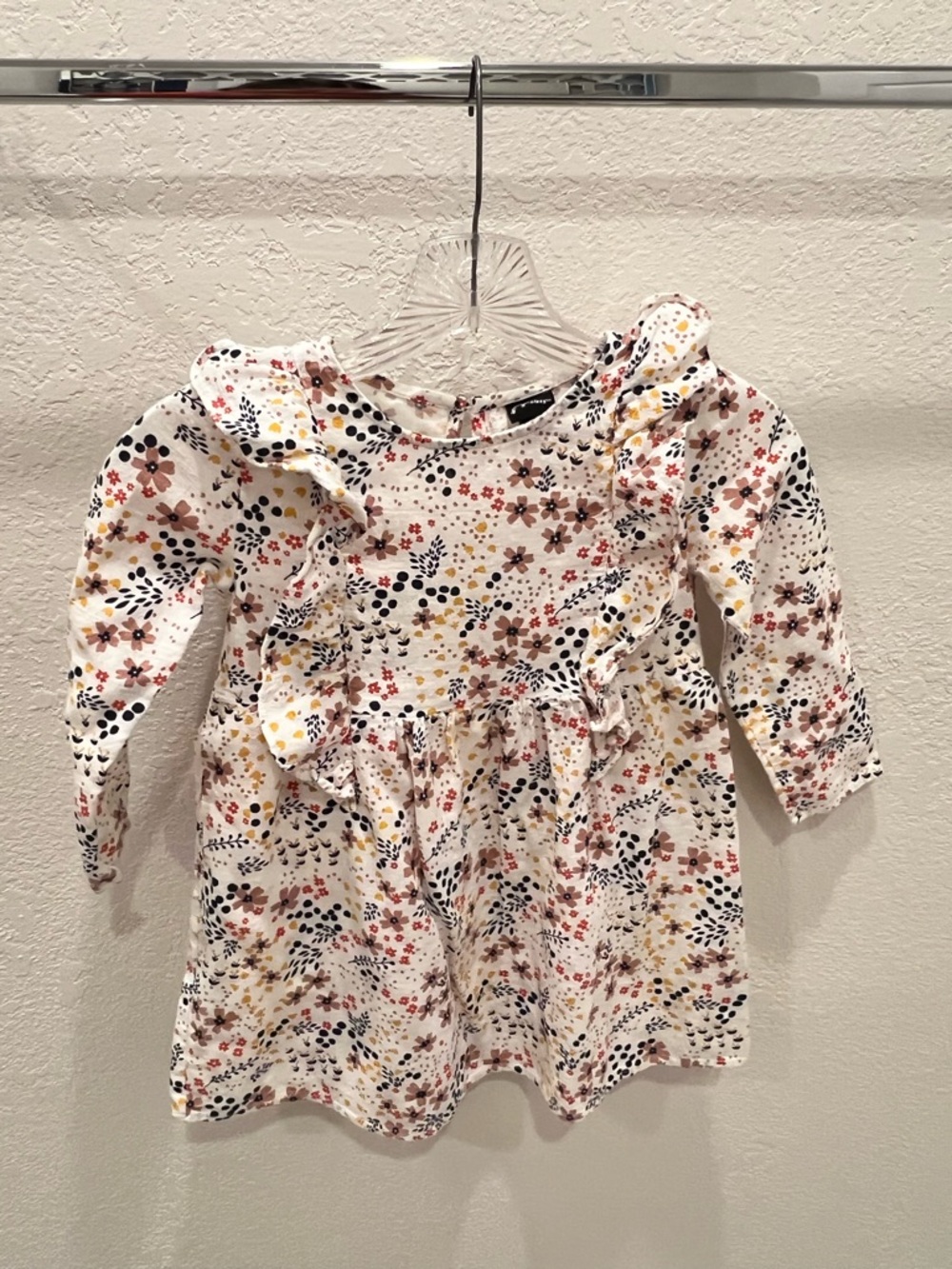 art class White Multi Floral Ruffle Long-Sleeve Dress